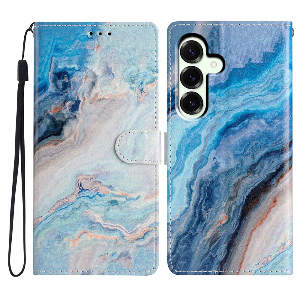  Samsung Galaxy A57 5G Fodral Med Tryck Blå Marmor