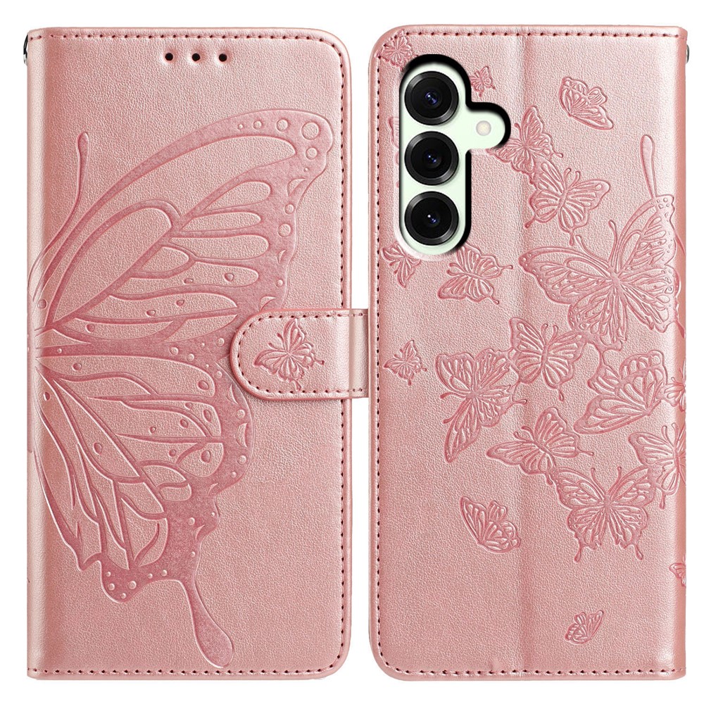  Samsung Galaxy A37 5G Fodral Med Fjäril Tryck Roséguld