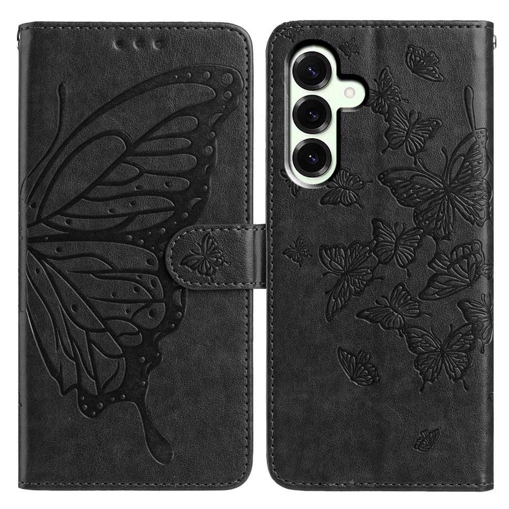  Samsung Galaxy A57 5G Fodral Med Fjäril Tryck Svart