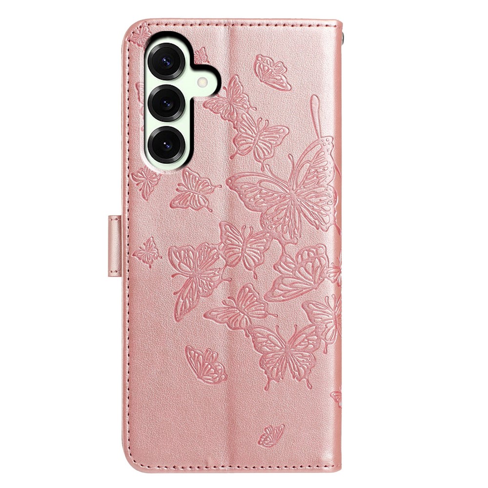  Samsung Galaxy A57 5G Fodral Med Fjäril Tryck Roséguld