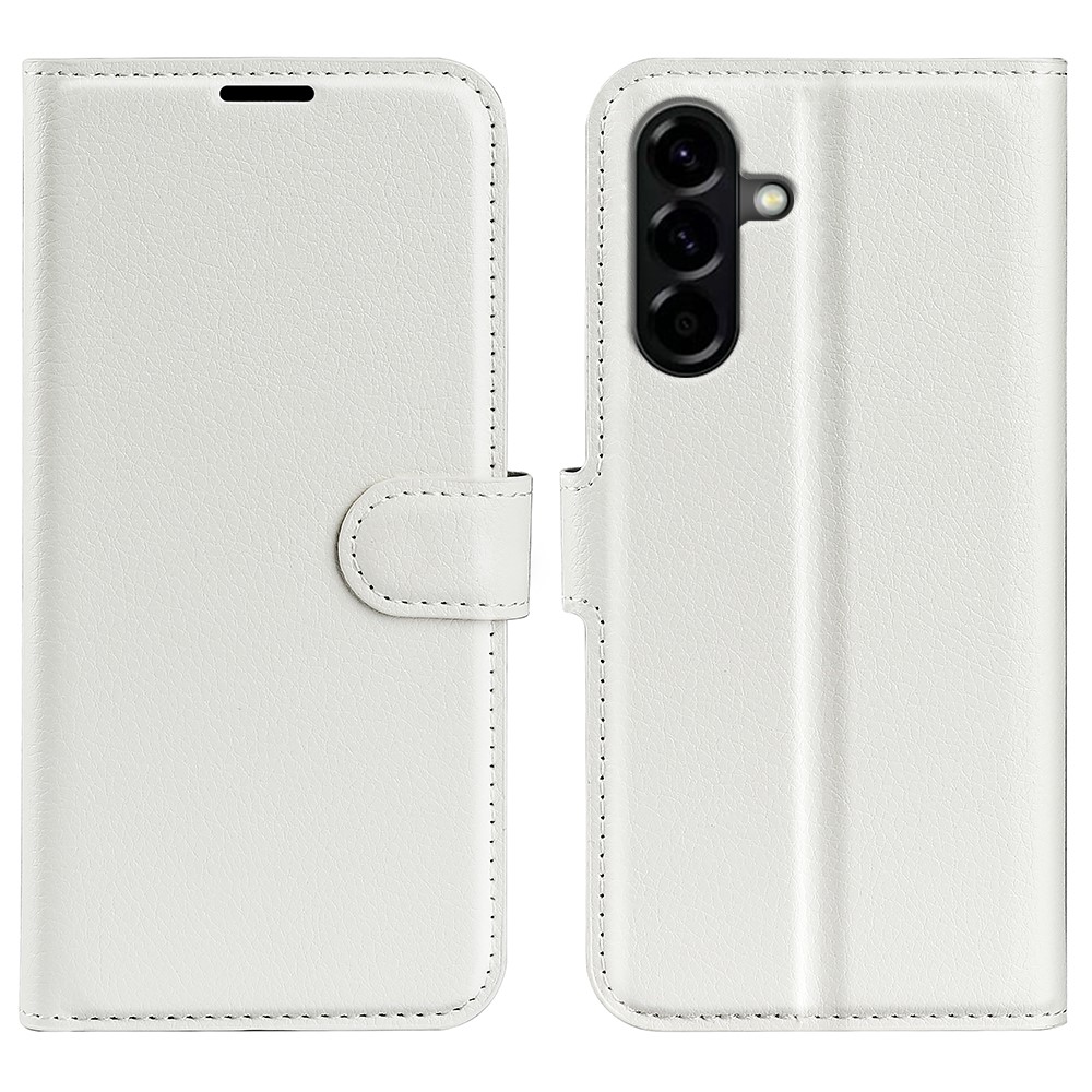  Samsung Galaxy A57 5G Fodral Litchi Läder Vit