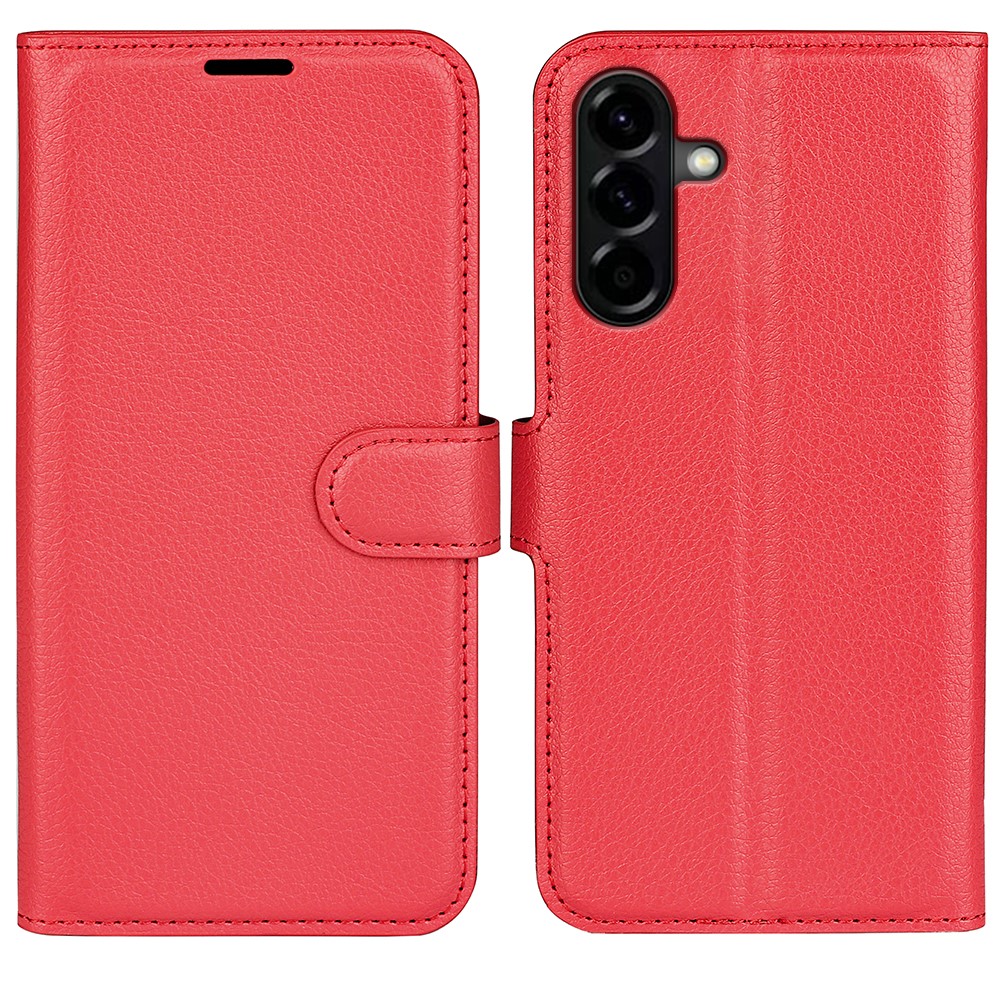  Samsung Galaxy A57 5G Fodral Litchi Läder Röd