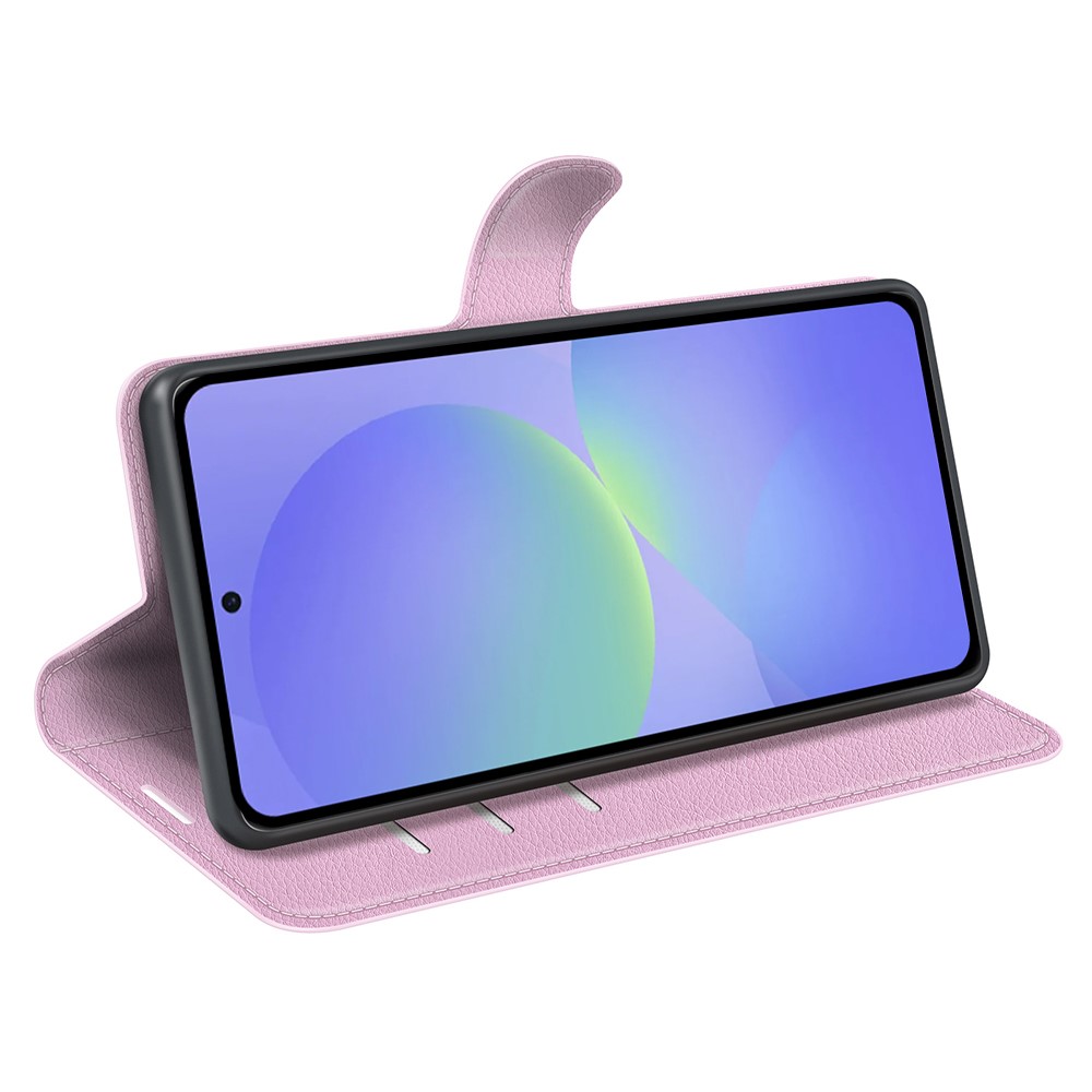  Samsung Galaxy A37 5G Fodral Litchi Läder Ljus Rosa