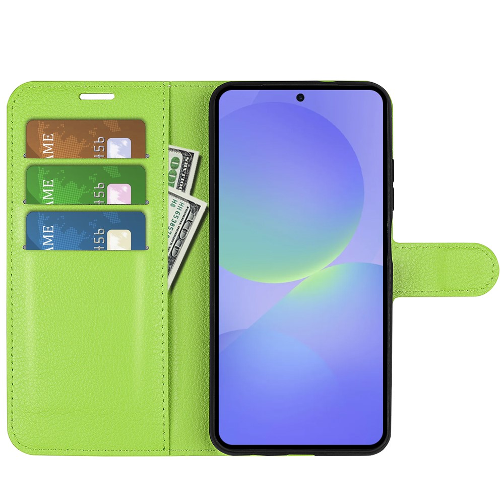  Samsung Galaxy A37 5G Fodral Litchi Läder Grön