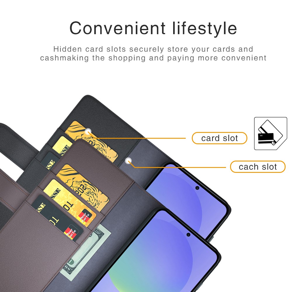  Samsung Galaxy A37 5G Fodral Premium Äkta Läder Svart