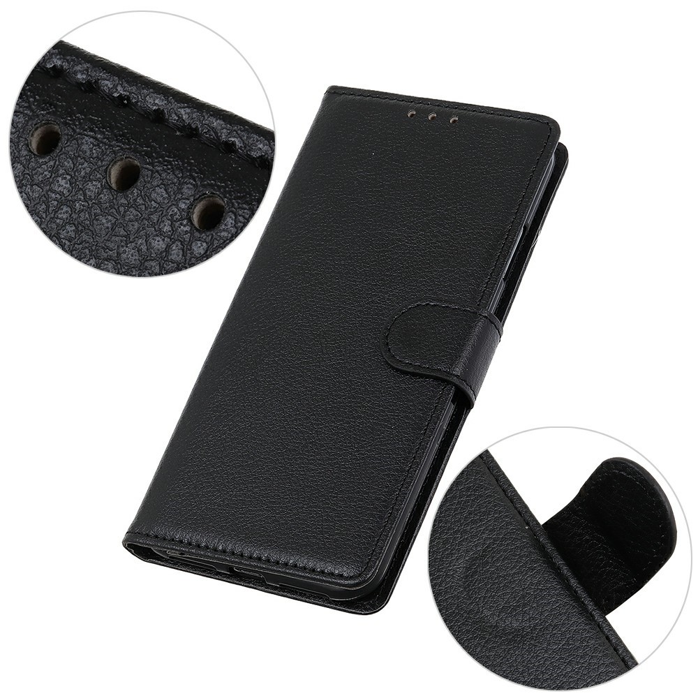  Samsung Galaxy A37 5G Fodral Litchi Läder Svart