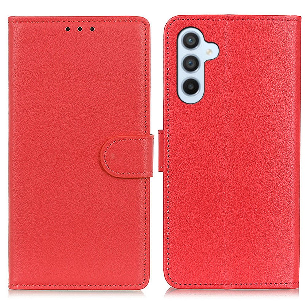  Samsung Galaxy A37 5G Fodral Litchi Läder Röd