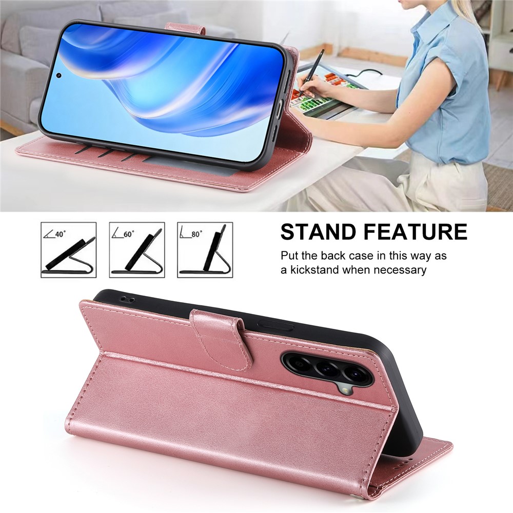  Samsung Galaxy A37 5G Fodral Läder Roséguld