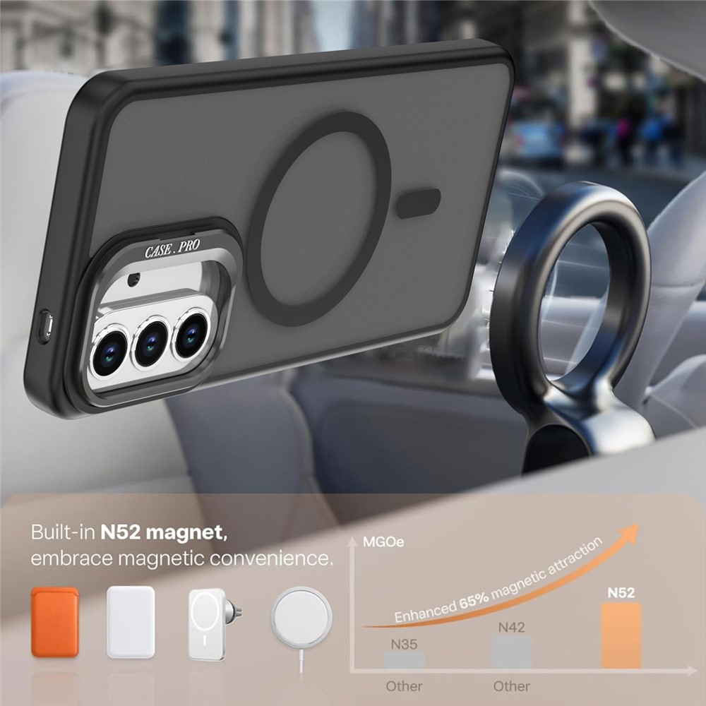  Samsung Galaxy A37 5G Skal MagSafe Kickstand Svart