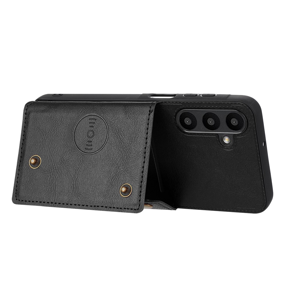  Samsung Galaxy A37 5G Skal Läder Med Kortfack Och Magnet Svart
