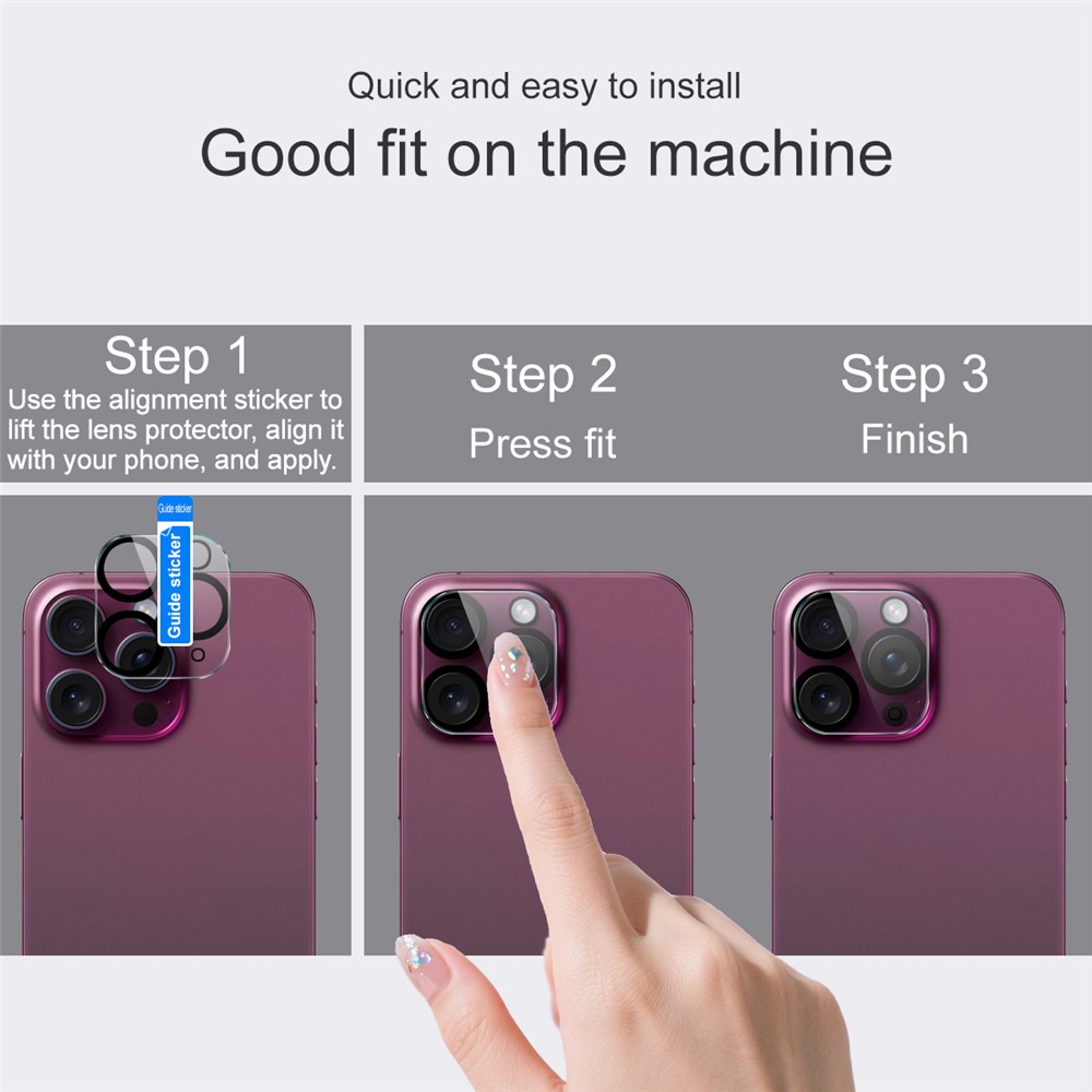 IMAK IMAK iPhone 17 Pro Linsskydd Black Rings Härdat Glas