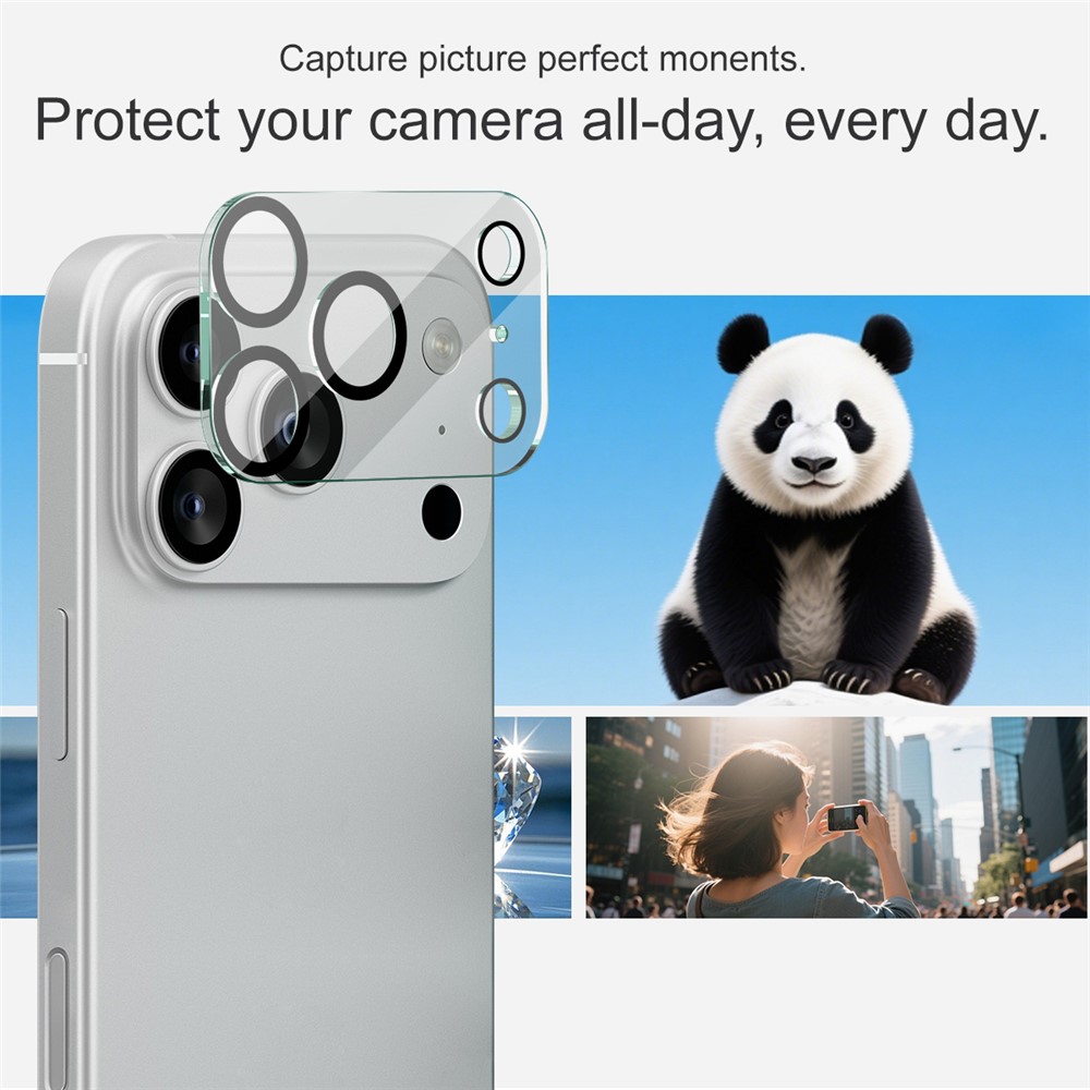 IMAK IMAK iPhone 17 Pro Linsskydd Black Rings Härdat Glas