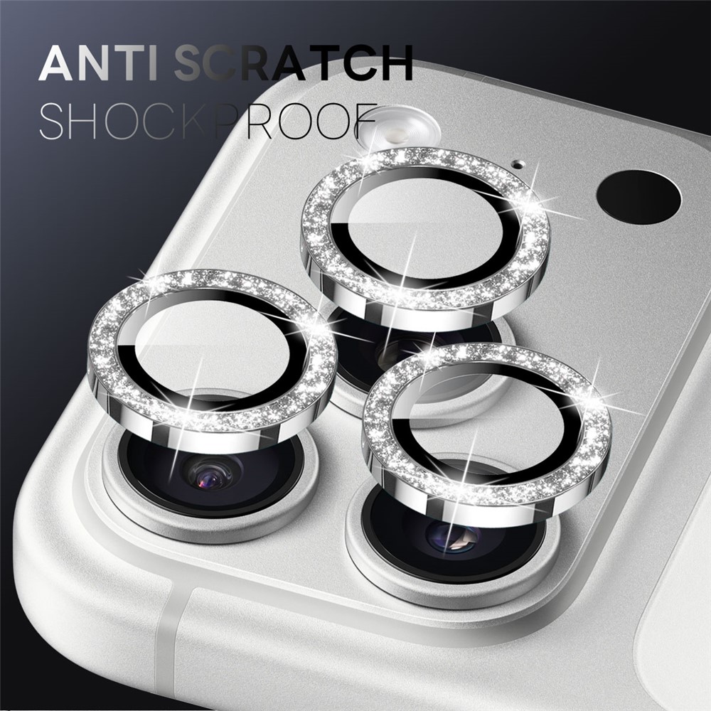 NORTHJO NORTHJO iPhone 17 Pro/17 Pro Max Linsskydd Glitter Silver