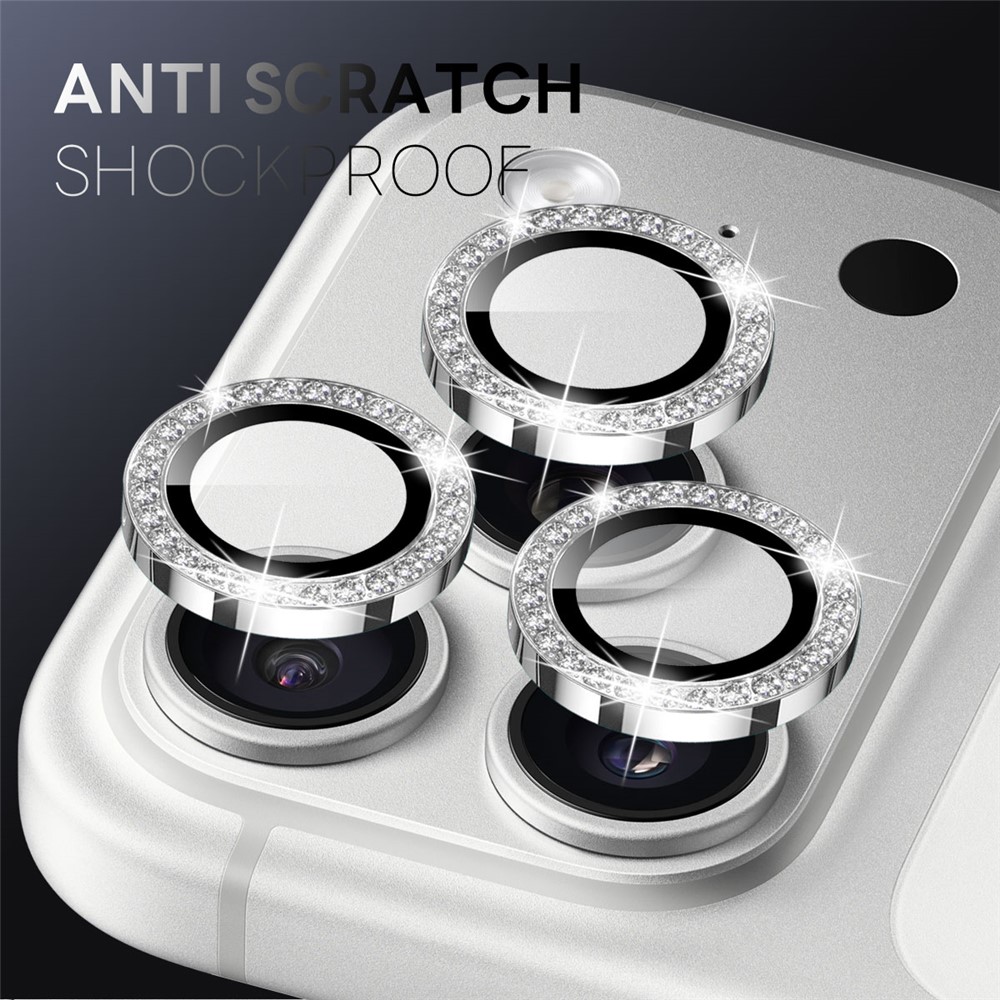 NORTHJO NORTHJO iPhone 17 Pro/17 Pro Max Linsskydd Strass Silver