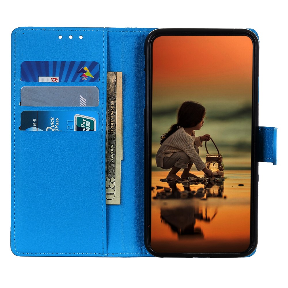  Honor Magic7 Lite Fodral Litchi Läder Blå