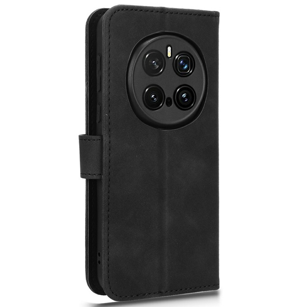  Honor Magic7 Pro Fodral Läder Skin Feel Svart
