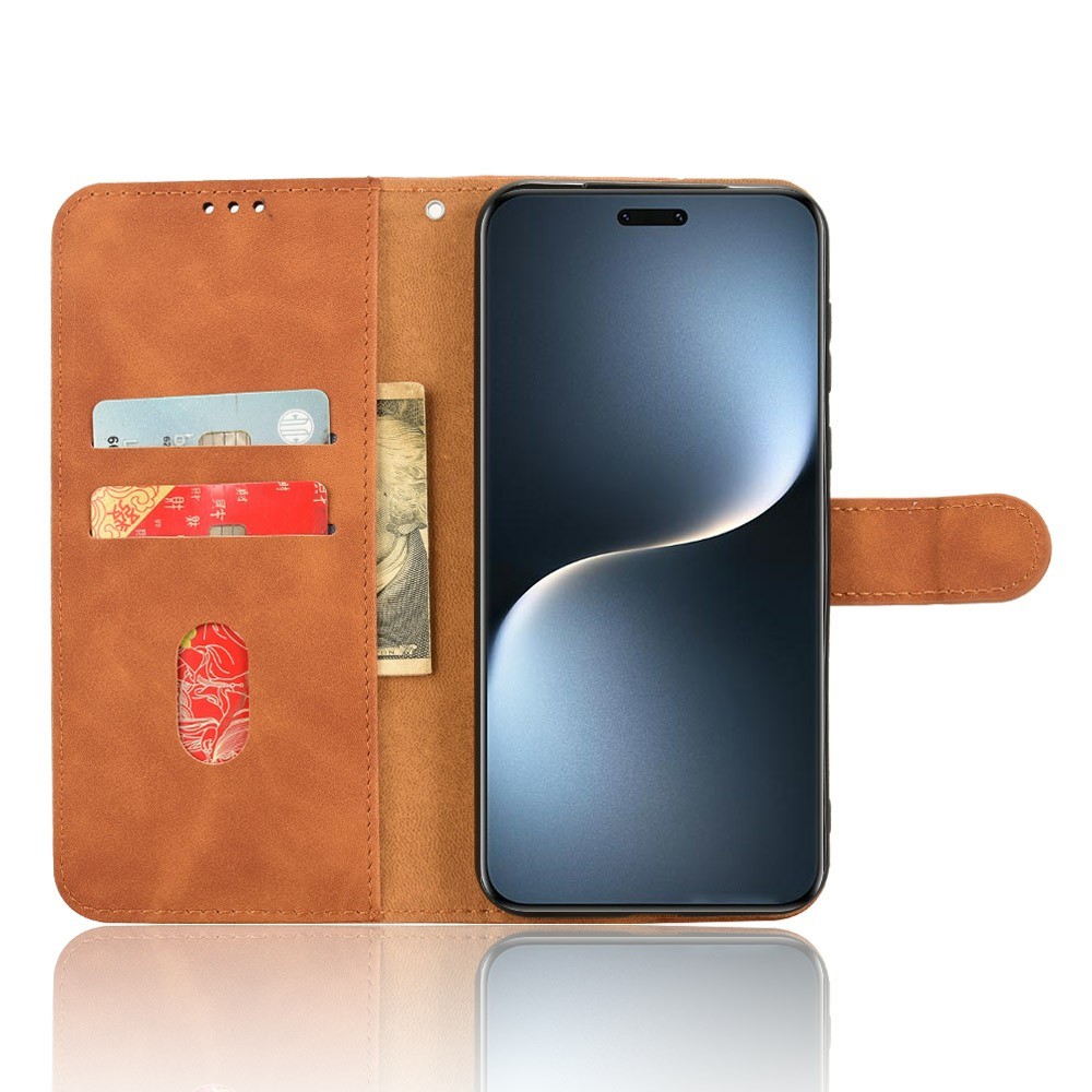 Honor Magic7 Pro Fodral Läder Skin Feel Brun