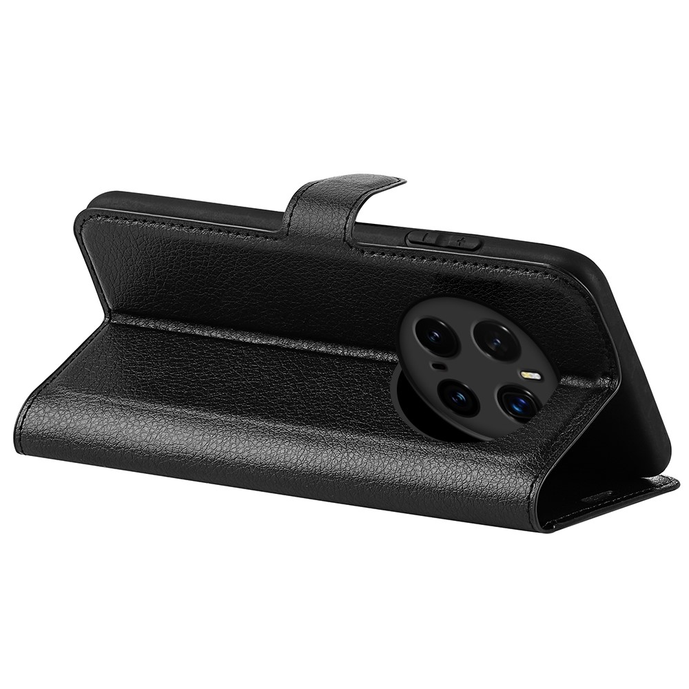  Honor Magic7 Pro Fodral Litchi Läder Svart