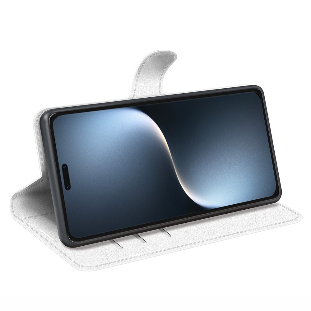  Honor Magic7 Pro Fodral Litchi Läder Vit