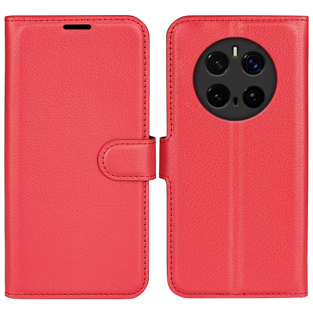  Honor Magic7 Pro Fodral Litchi Läder Röd