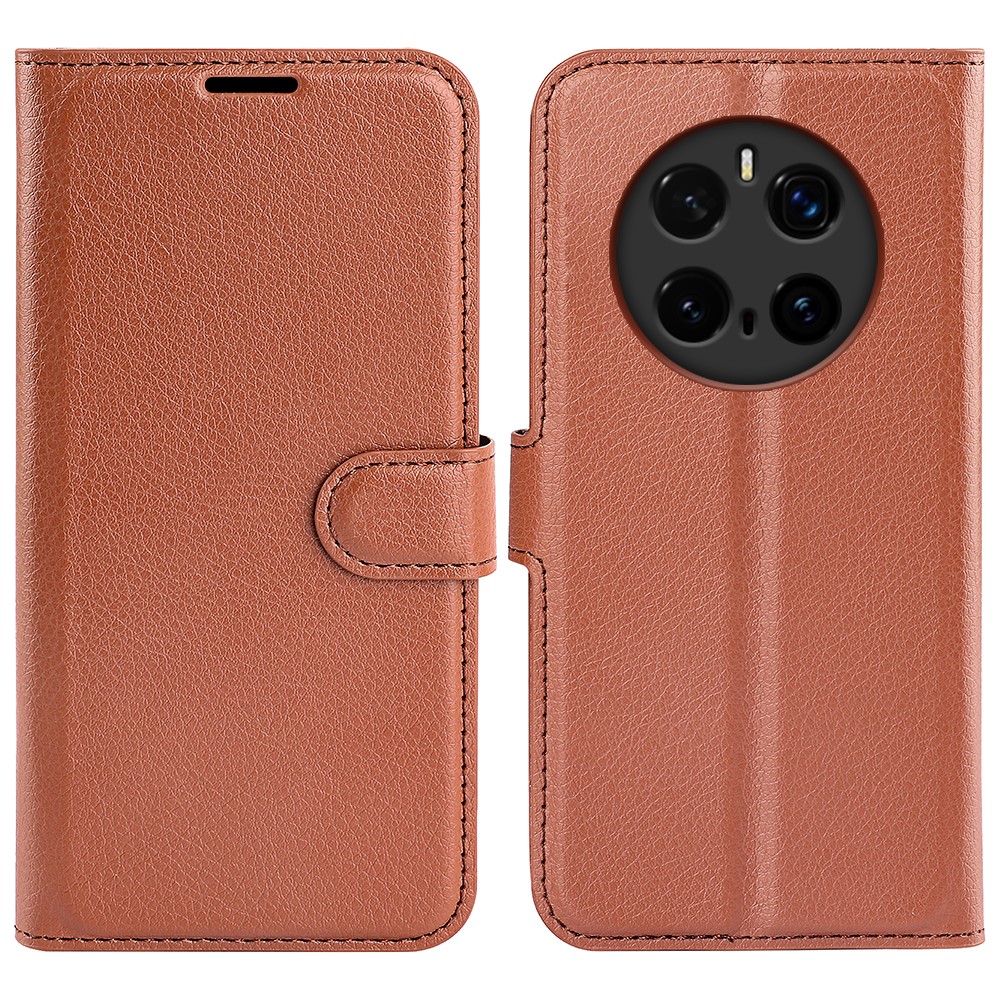  Honor Magic7 Pro Fodral Litchi Läder Brun