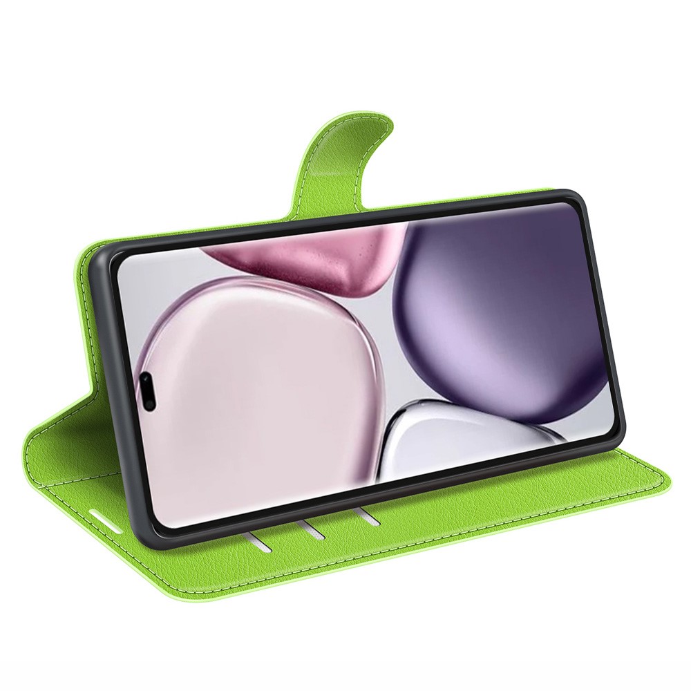  Honor Magic7 Lite Fodral Litchi Läder Grön