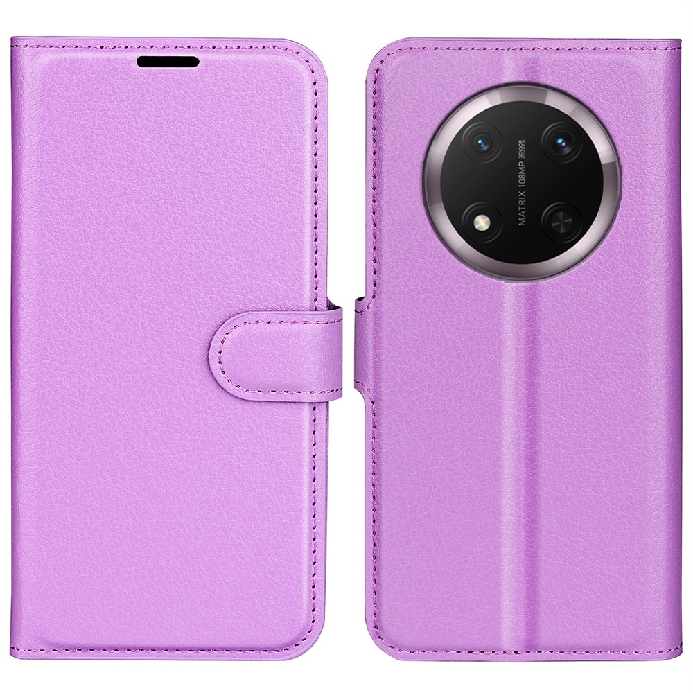  Honor Magic7 Lite Fodral Litchi Läder Lila
