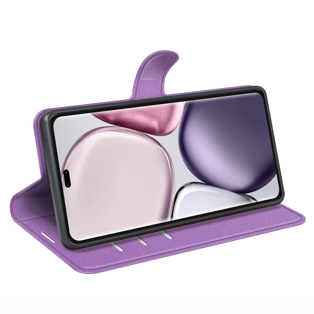  Honor Magic7 Lite Fodral Litchi Läder Lila