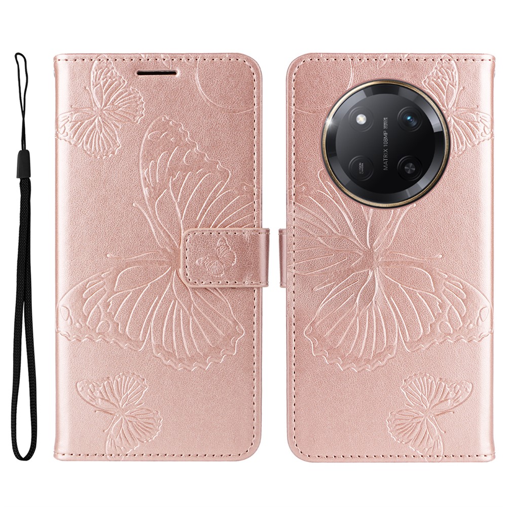 Honor Magic7 Lite Fodral Med Fjäril Tryck Roséguld