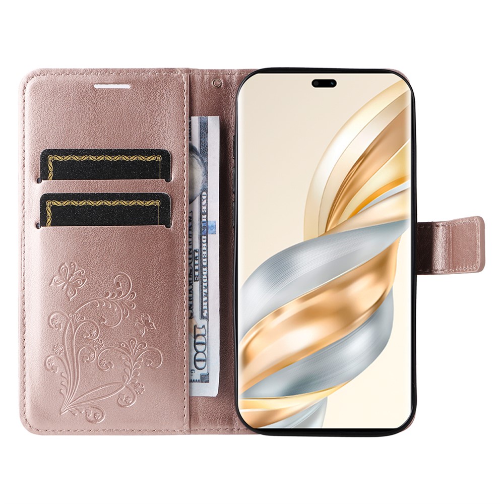  Honor Magic7 Lite Fodral Med Fjäril Tryck Roséguld