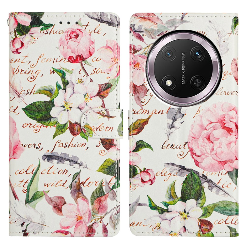  Honor Magic7 Lite Fodral Med Tryck Blommor