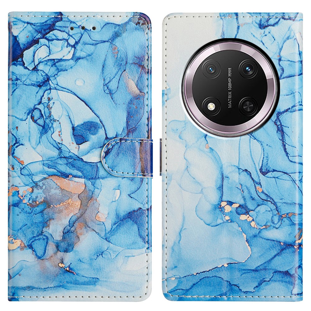  Honor Magic7 Lite Fodral Med Tryck Blå Marmor