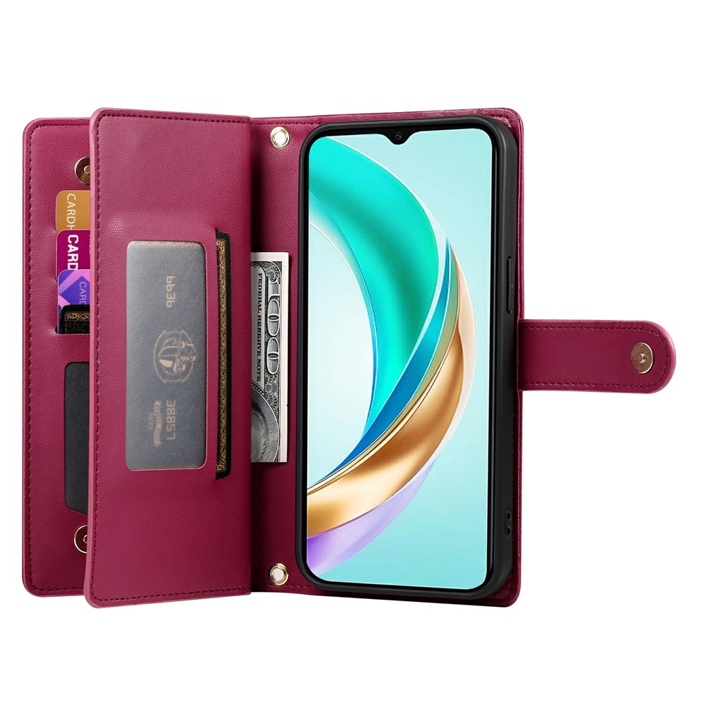  Honor 400 Lite Fodral Multifunktionellt Läder Röd