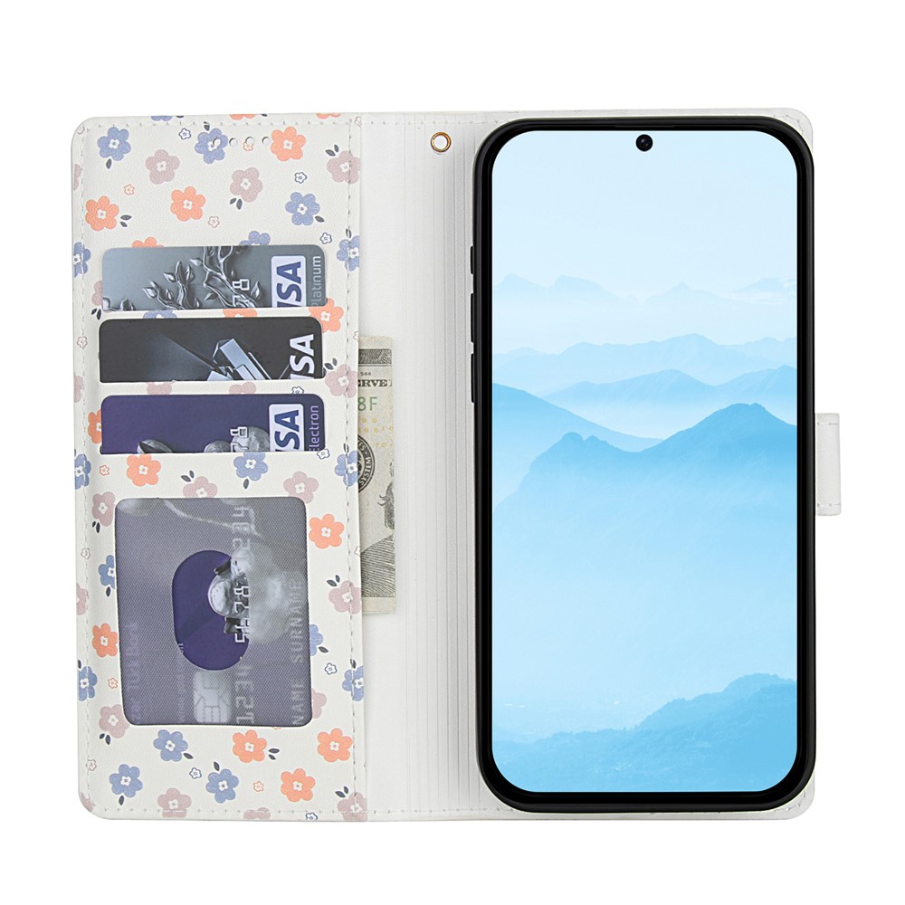  Honor 400 Lite Fodral Rhombus Läder Blommor Vit