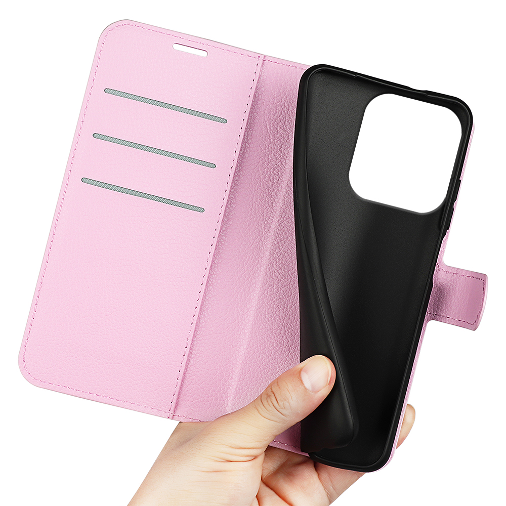  Honor 400 Smart Fodral Litchi Läder Ljus Rosa