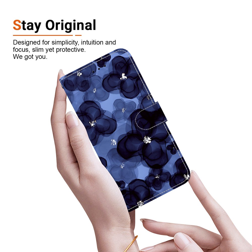  Honor 400 Smart Fodral Läder Ink Blue Flower
