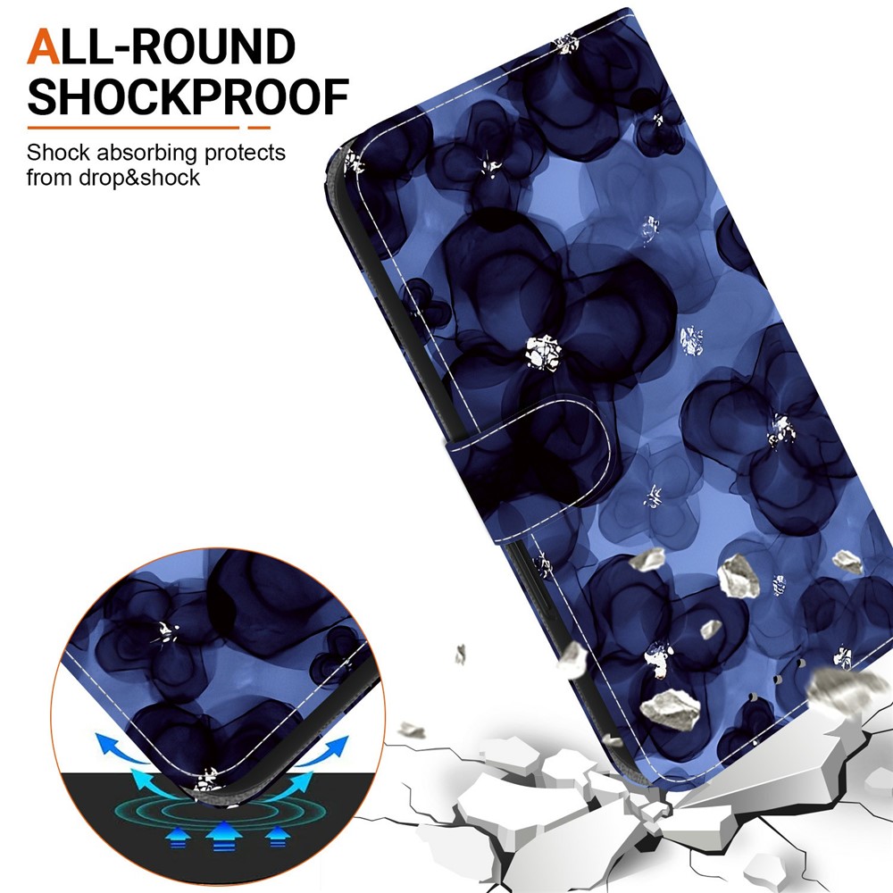  Honor 400 Smart Fodral Läder Ink Blue Flower