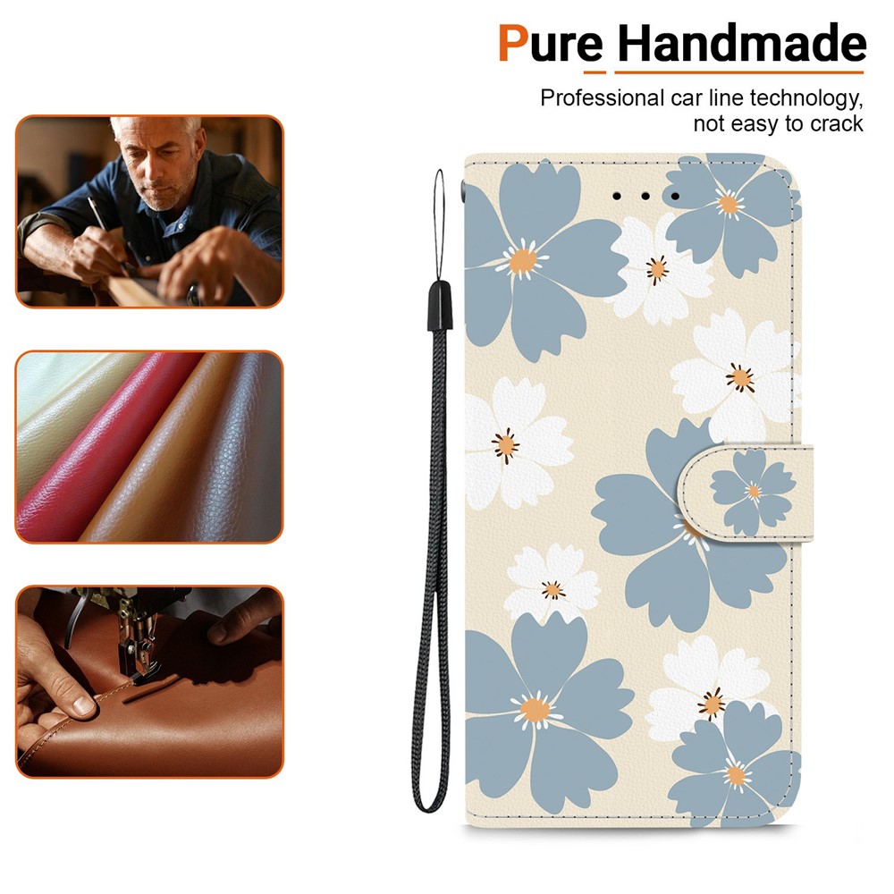  Honor 400 Smart Fodral Läder Blue Daisy