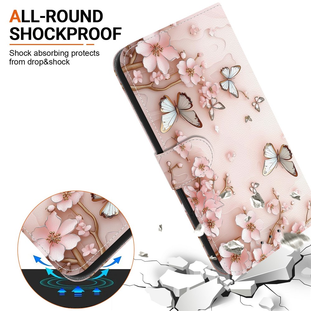  Honor 400 Smart Fodral Läder Pink Butterfly