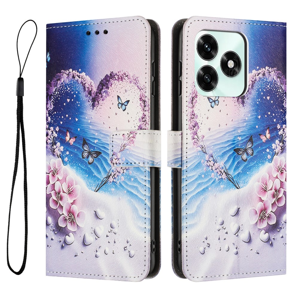  Honor X5c Plus Fodral Med Tryck Hjärta / Fjärilar