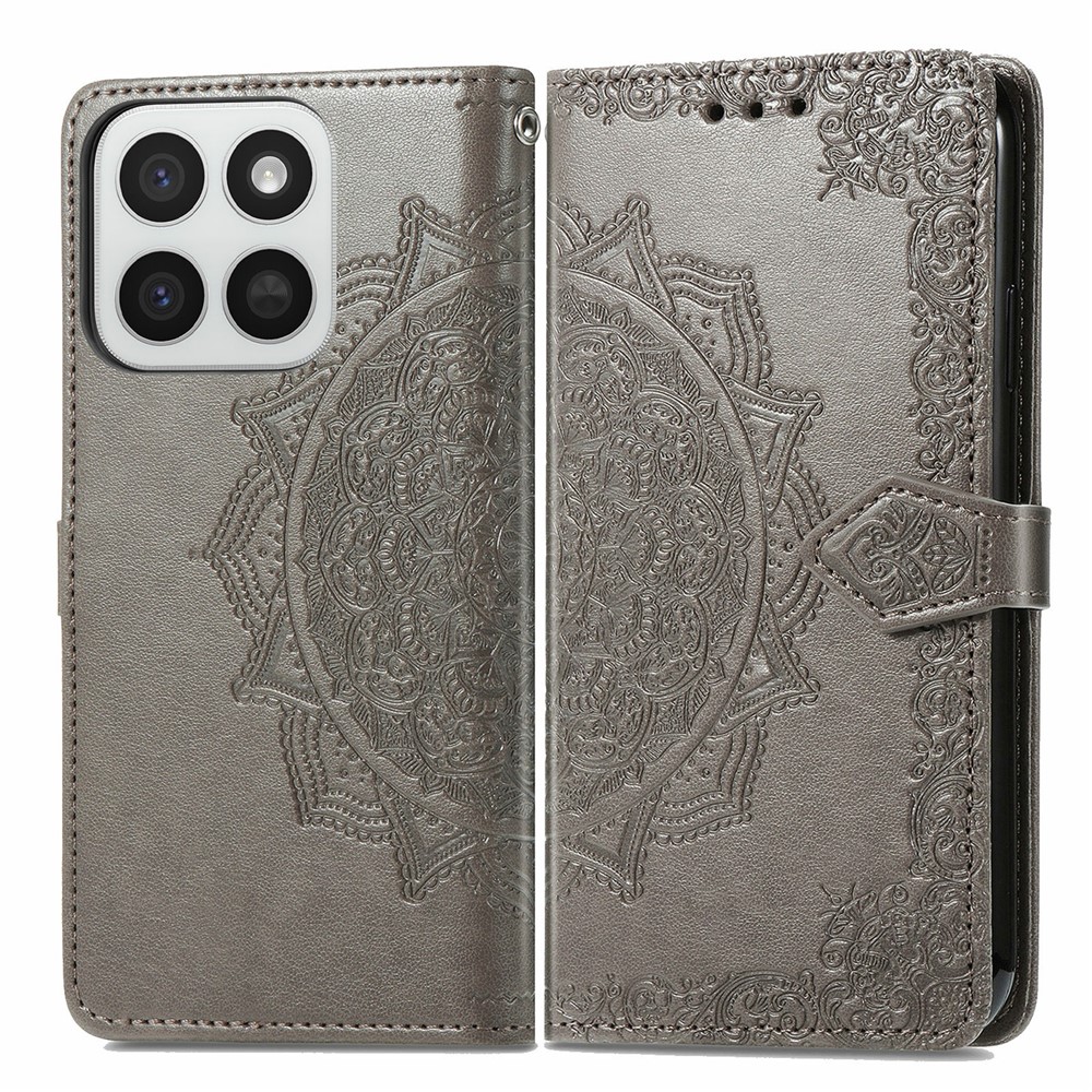  Honor 400 Smart Fodral Mandala Läder Grå