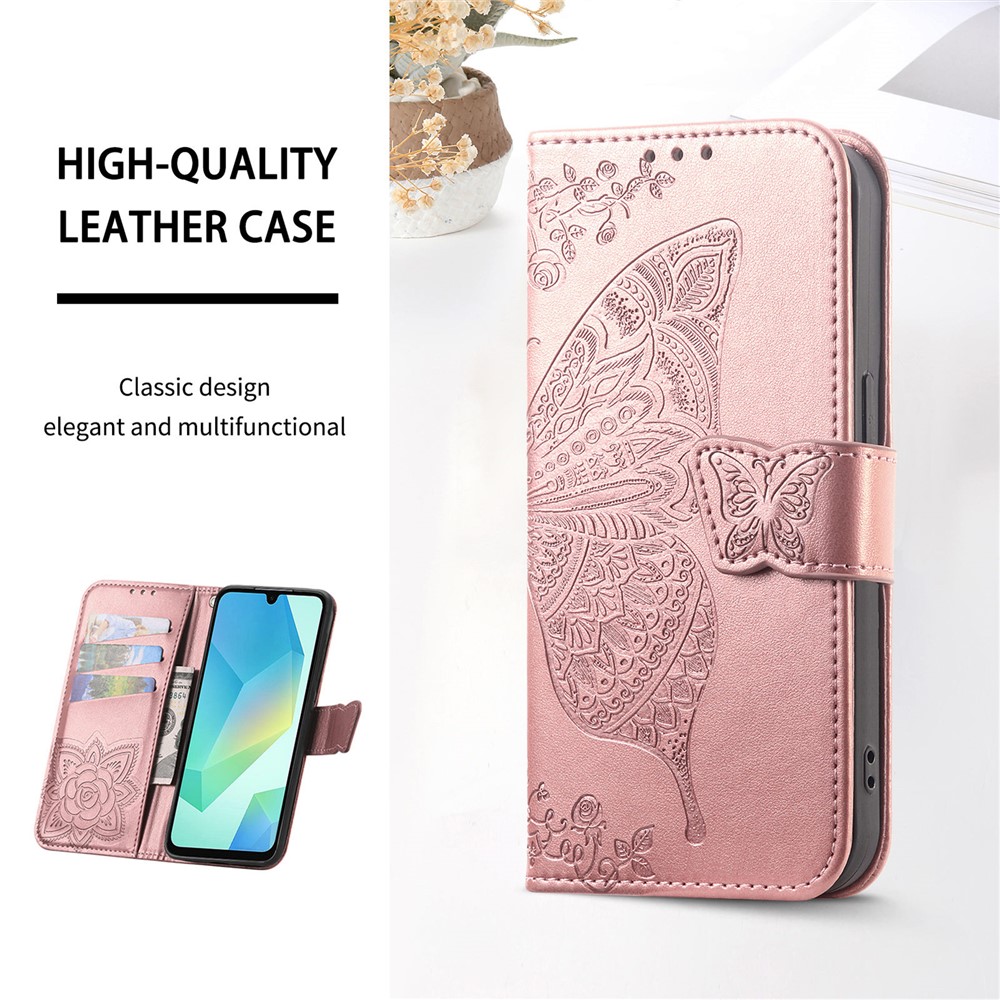  Honor 400 Smart Fodral Med Fjäril Tryck Roséguld