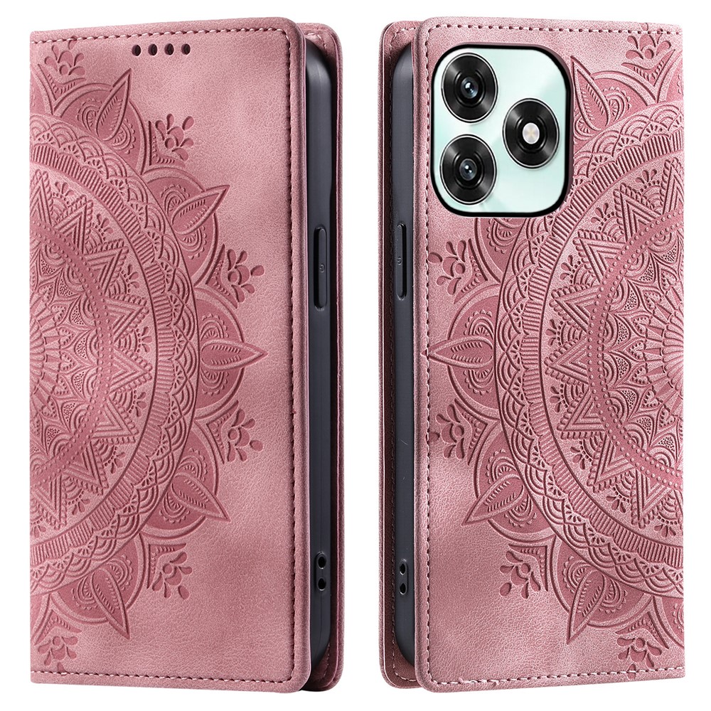 Honor X5c Plus Fodral Flip Mandala Läder Roséguld