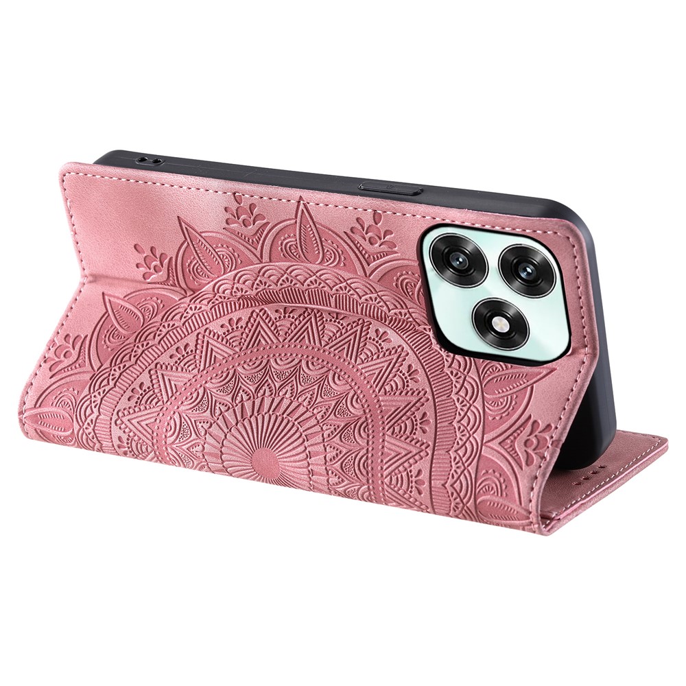  Honor X5c Plus Fodral Flip Mandala Läder Roséguld