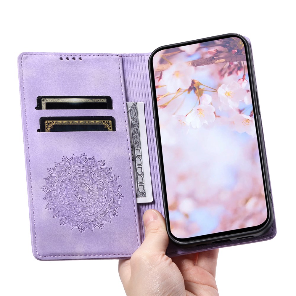  Honor X5c Plus Fodral Flip Mandala Läder Lila