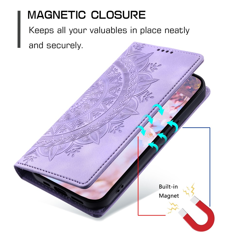  Honor X5c Plus Fodral Flip Mandala Läder Lila