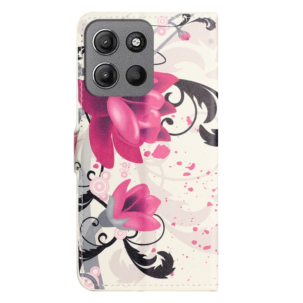  Motorola Moto G15 / G15 Power Fodral Med Tryck Lotus Blomma