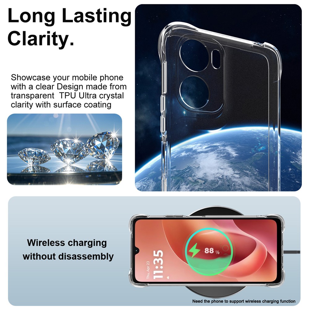 IMAK IMAK Moto G06/G06 Power Skal TPU AirBag Shockproof Transparent