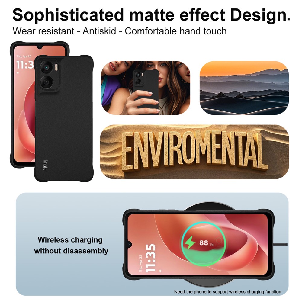 IMAK IMAK Moto G06/G06 Power Skal TPU AirBag Shockproof Svart