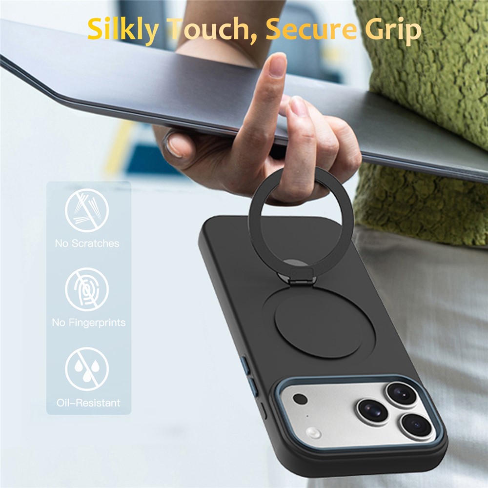  iPhone 17 Pro Skal MagSafe Kickstand Hybrid Svart